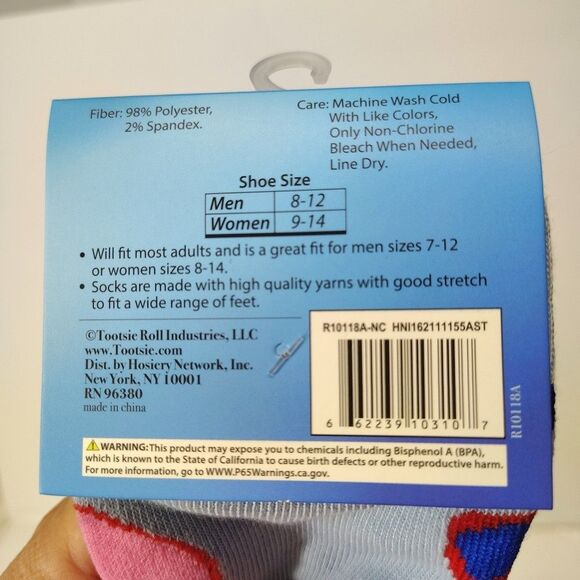 Dubble Bubble 5 pair (3 Crew/2 Ankle) Gum Novelty Men Adult Size 6-12 Socks NWT - Picture 5 of 6